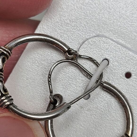 STERLING SILVER Lot of 2 Pairs of Hoop Earrings NWT - Picture 4 of 6